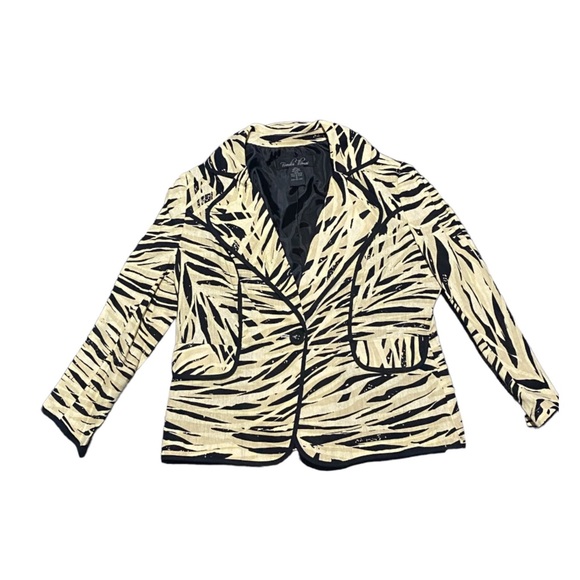 NWT Brandon Thomas Animal print leopard blazer jacket women size S - Picture 2 of 7